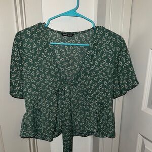 Green Floral Top